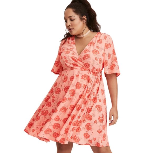 torrid pink floral dress